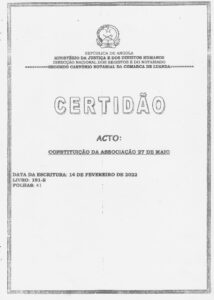 Acto Constitutivo de 14 de fevereiro de 2022 -Folha 1